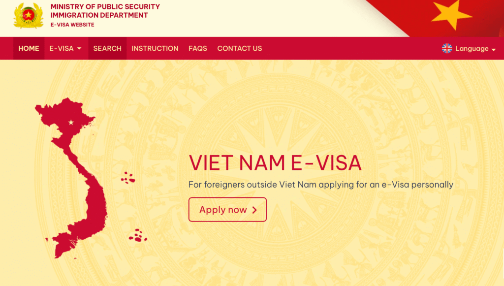 official website for e-visa application for vietnam travel